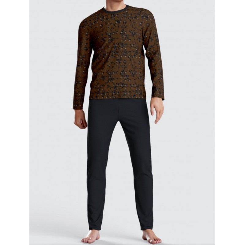 Pyjama marron imprimé Impetus