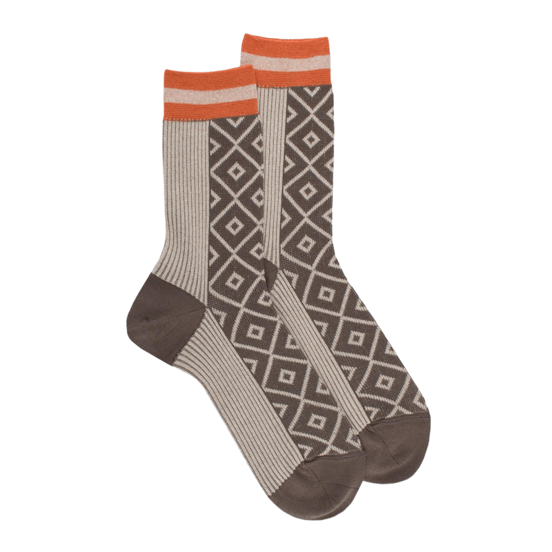 Chaussettes à motifs fil d'écosse Doré Doré