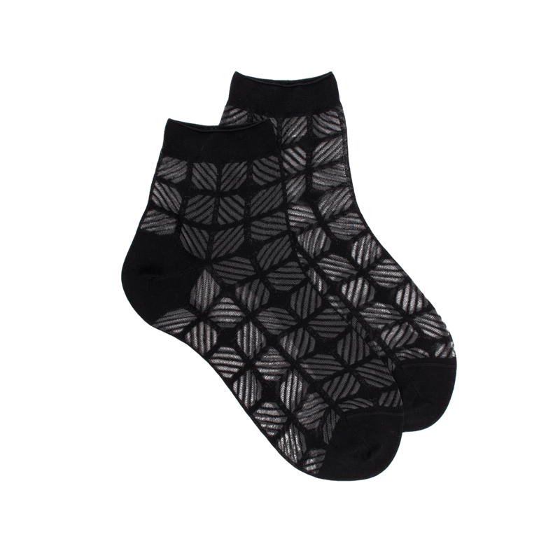 Socquettes noir transparentes fil d'écosse Doré Doré