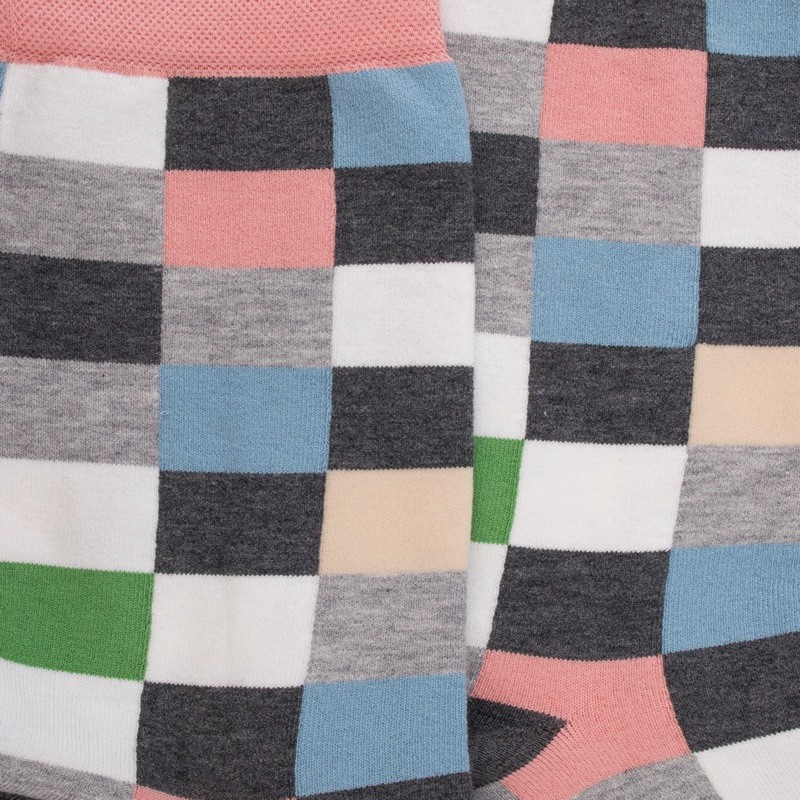 Chaussettes carreaux coton Doré Doré