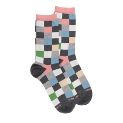 Chaussettes carreaux coton Doré Doré