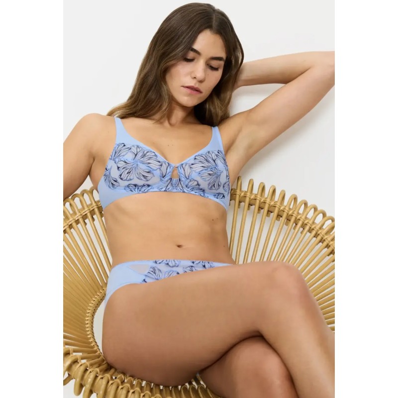 Soutien gorge sans armatures bleu ciel Wild iris florale Triumph