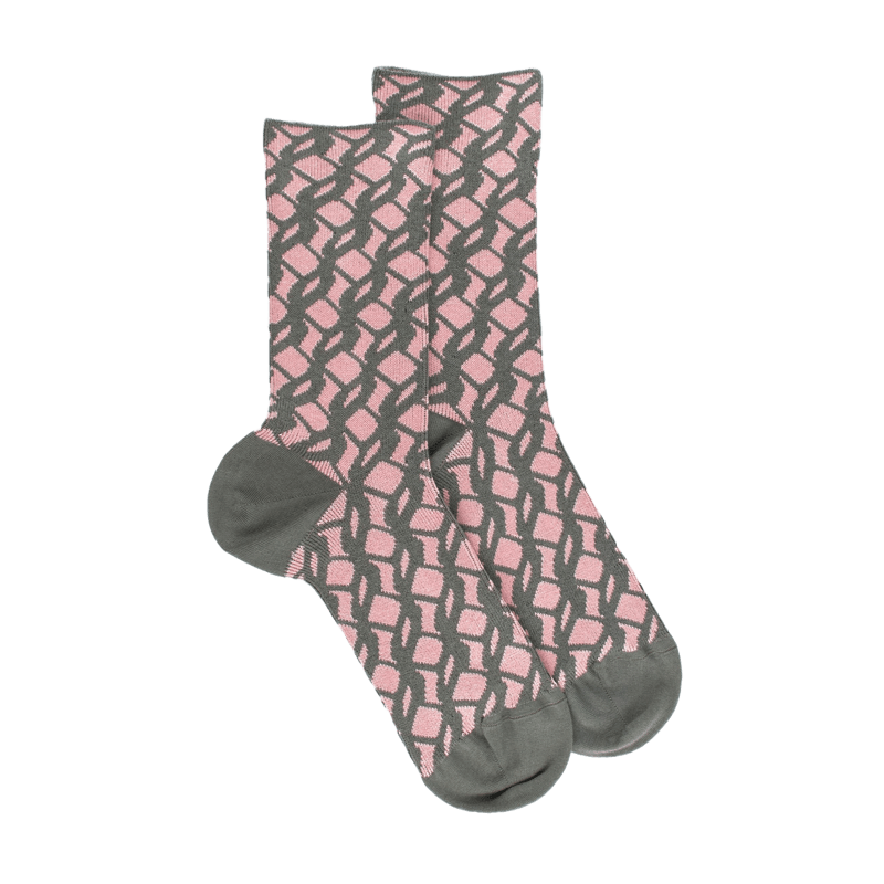 Chaussettes rose vert coton Doré Doré