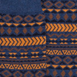 Chaussettes bleu et jaune coton Doré Doré