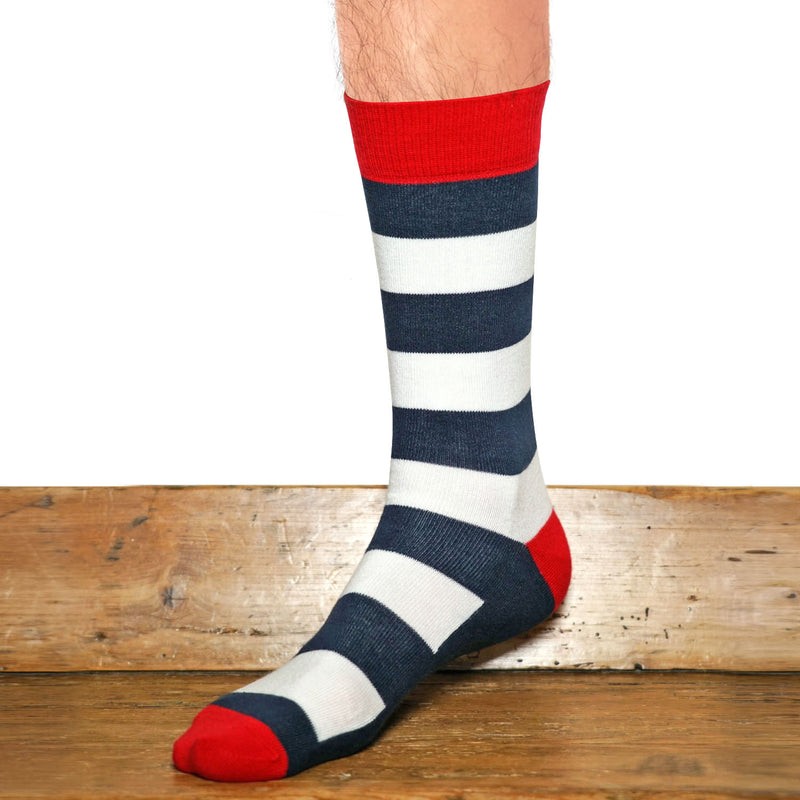 Chaussettes grosses rayures coton Maison Broussaud