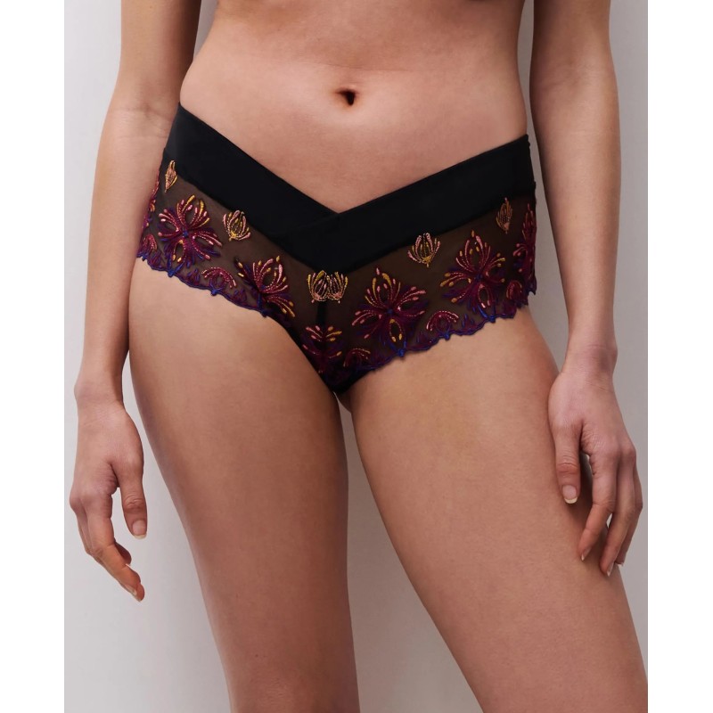 Shorty noir et violet Champs Elysées Chantelle