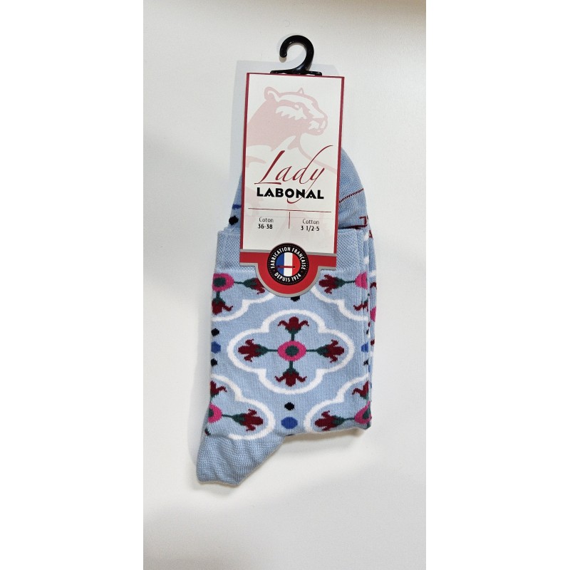 Chaussettes bleu ciel coton Labonal