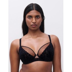 Soutien gorge noir léopard velours Girls Chantelle Pulp