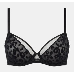 Soutien gorge noir léopard velours Girls Chantelle Pulp