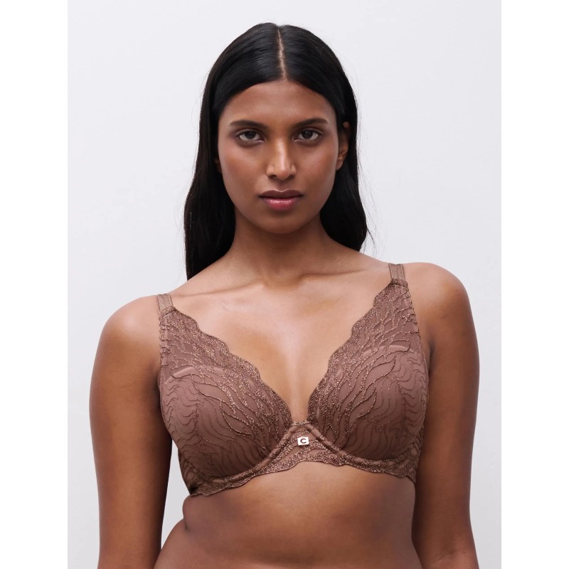 Soutien gorge coque foulard cannelle lurex Vibe Chantelle