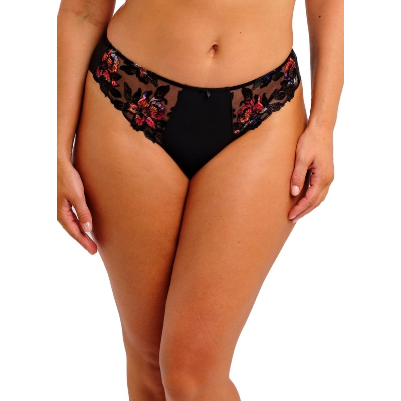 Tanga noir florale Magdalena Fantasie
