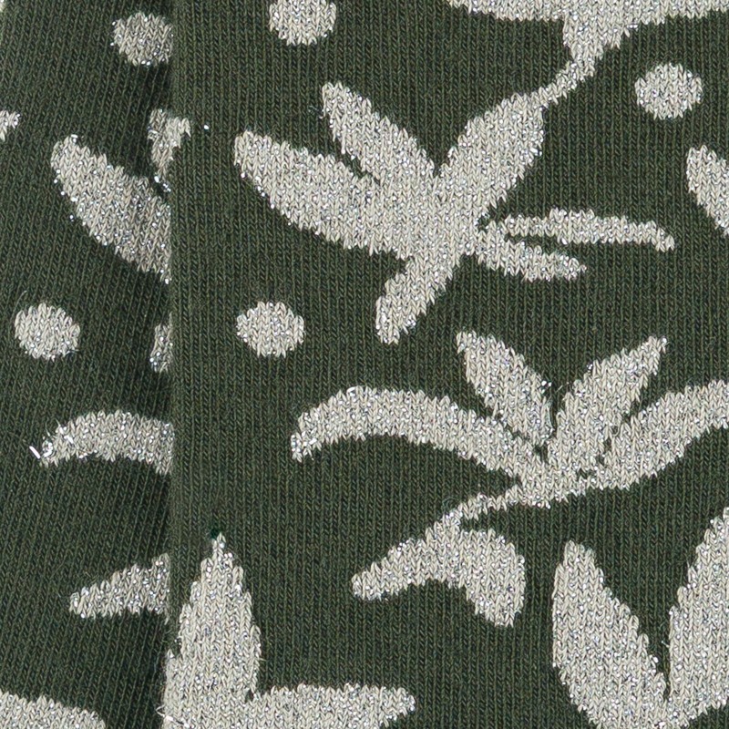 Chaussettes kaki fleurs coton Labonal