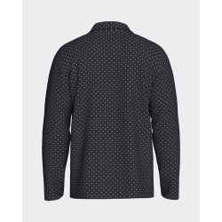 Pyjama boutonné marine coton motifs logos Impetus