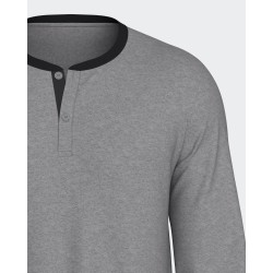 Pyjama coton gris et marine à motifs Impetus