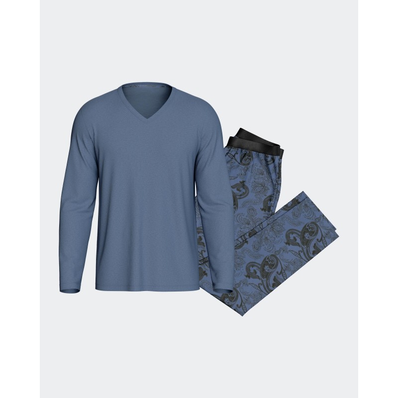 Pyjama bleu motifs cachemire Lyocell Impetus