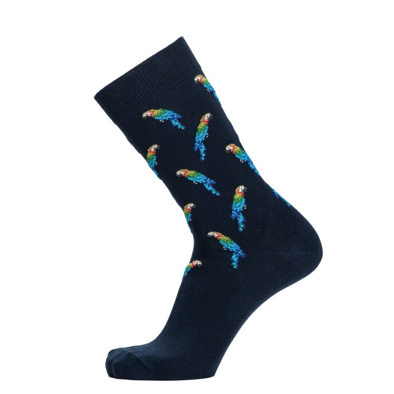 Chaussettes marine coton Les Peroquets Maison Broussaud