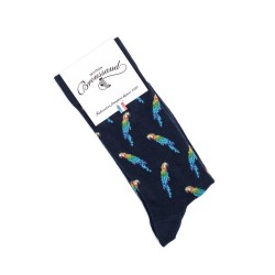 Chaussettes marine coton Les Peroquets Maison Broussaud