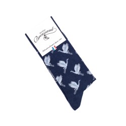 Chaussettes marine coton Les Oiseaux Maison Broussaud