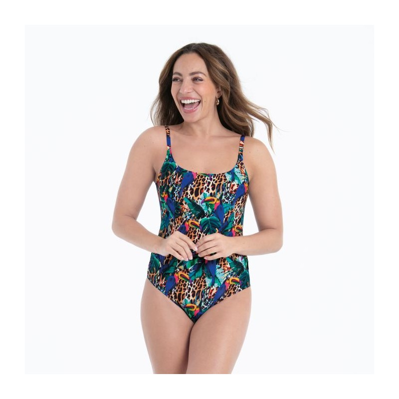 Maillot de bain 1Pièce léopard multicolore Mona Rosa Faia