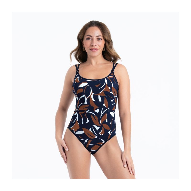 Maillot de bain 1 pièce marine et marron Marinet Rosa Faia