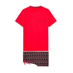 Pyjashort rouge imprimés géométriques Westgate Hom
