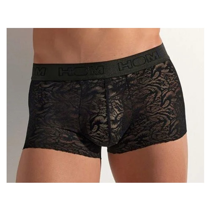 Boxer en dentelle noir Free cut Lace Hom