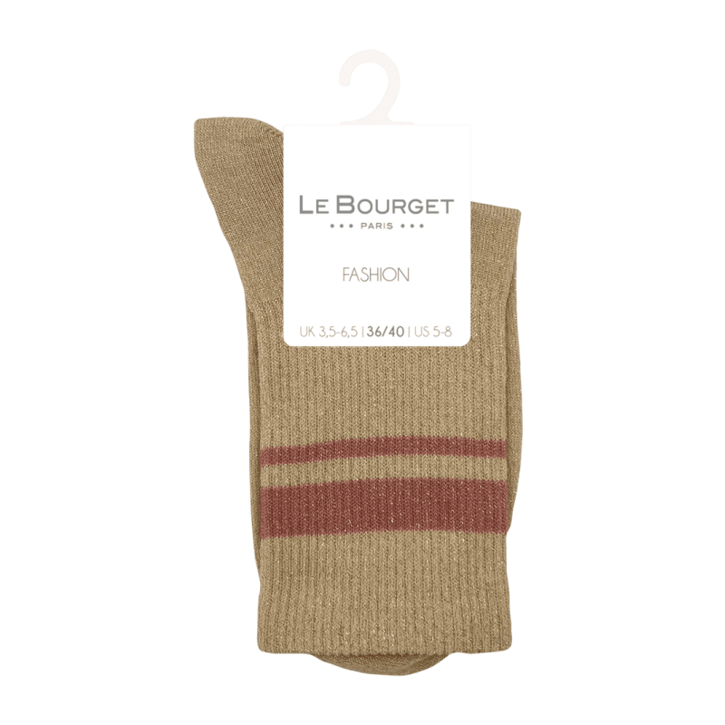 Socquettes pailletées beige Le Bourget