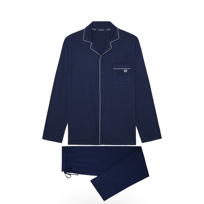 Pyjama marine boutonné Rafael Hom