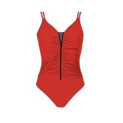 Maillot de bain 1 pièce rouge zippé Sunflair
