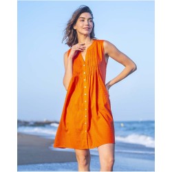 Robe orange 100% coton Vania