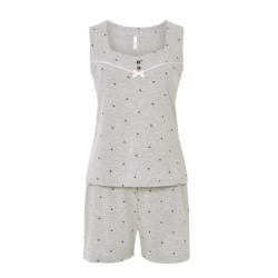 Pyjama gris imprimé cœurs Lohé