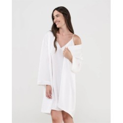 Kimono ivoire à pois satinés Lohé