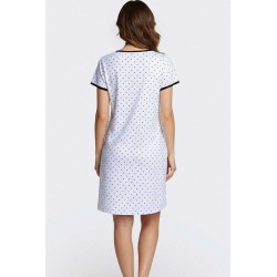 Chemise de nuit en lyocell bleu ciel à pois Impetus
