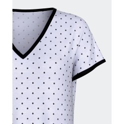 Chemise de nuit en lyocell bleu ciel à pois Impetus