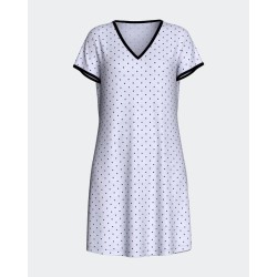 Chemise de nuit en lyocell bleu ciel à pois Impetus