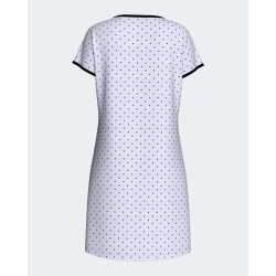 Chemise de nuit en lyocell bleu ciel à pois Impetus