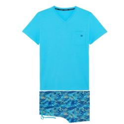 Pyjama court bleu ciel Valley Hom